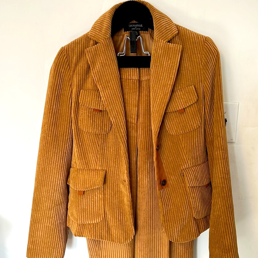 Larry Levine Tan Corduroy Blazer